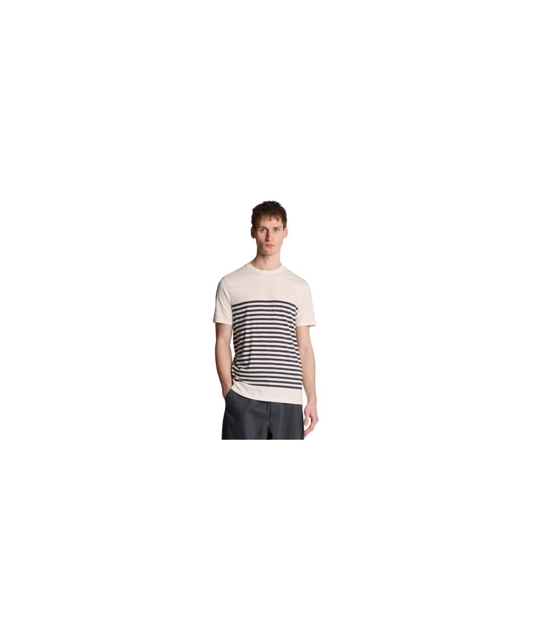 T-shirt Motif/style À Rayures Breton Homme Blanc Lyle & Scott-1