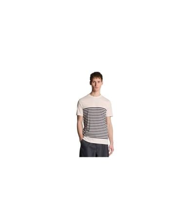T-shirt Motif/style À Rayures Breton Homme Blanc Lyle & Scott