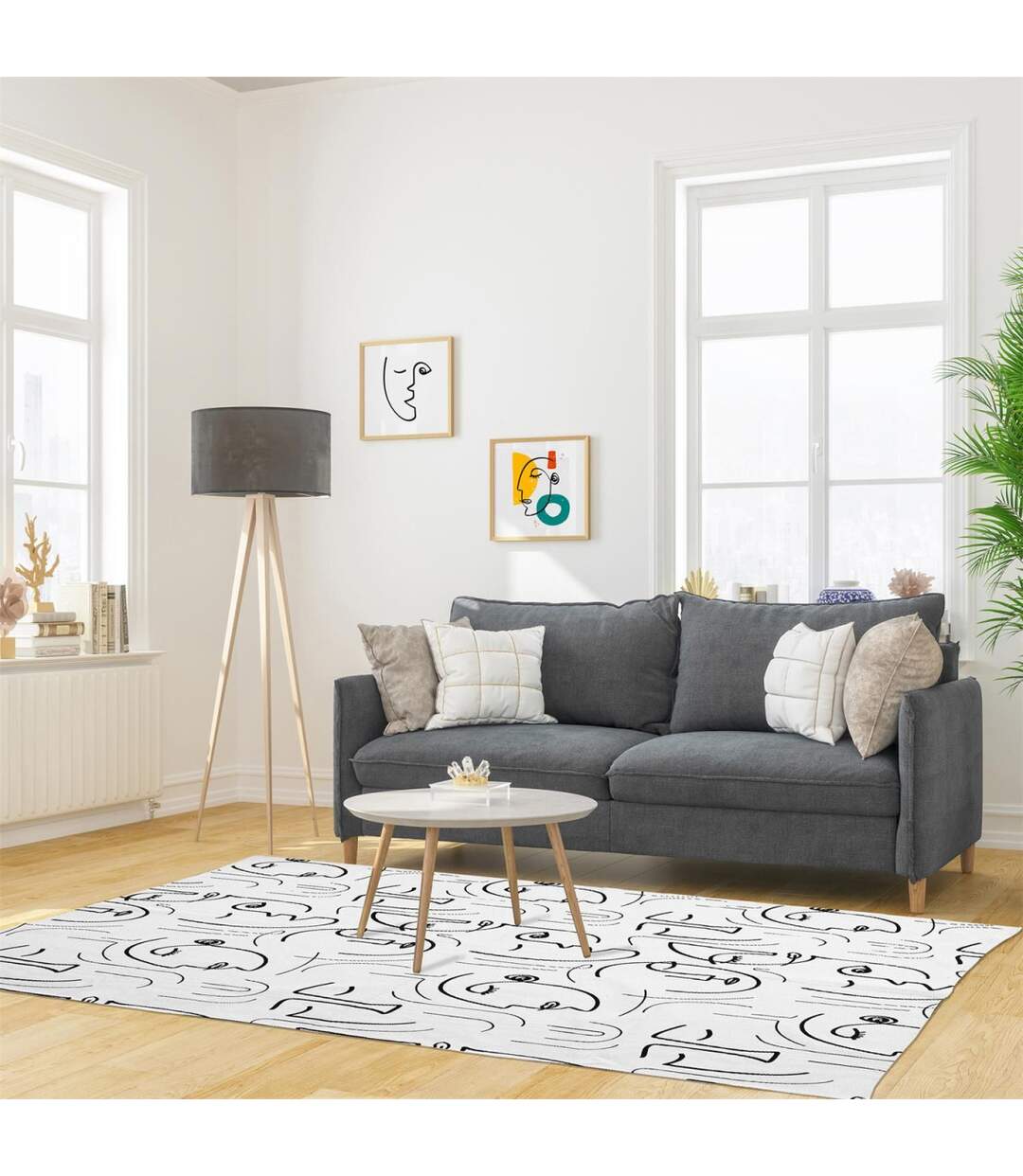 Tapis Déco Arty 120x170cm Blanc & Noir-3
