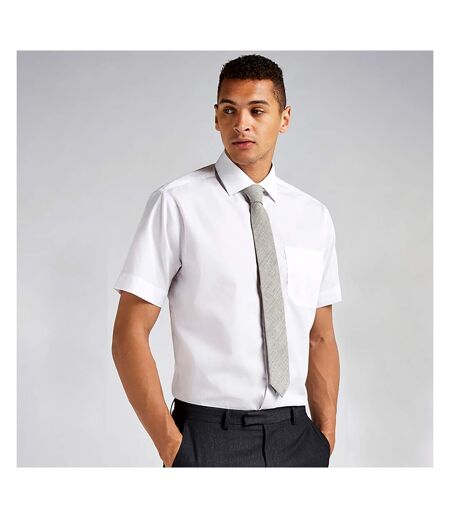 Kustom Kit Mens Premium Non Iron Short Sleeve Shirt (White)