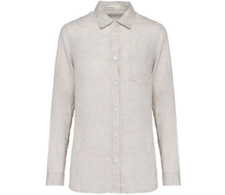 Chemise en lin - Femme - PATS505 - beige linen