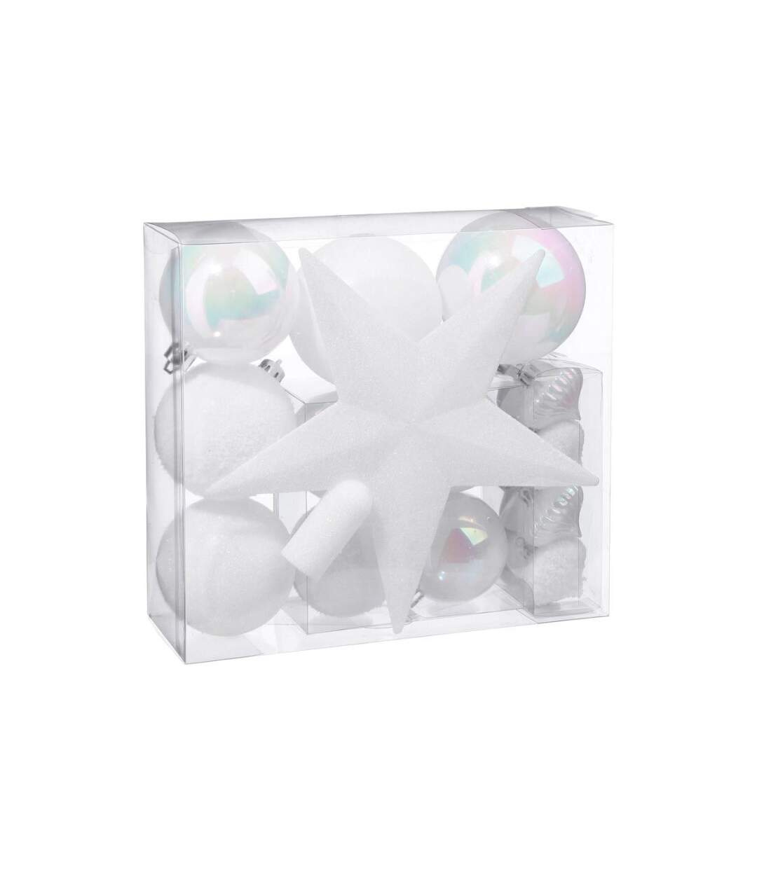Kit 18 Pièces Déco de Noël Colorama 23cm Blanc-1