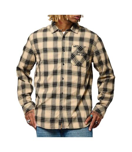 Chemise noire/beige homme kaporal berco - l