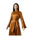 Womens/ladies Satin Bias Cut Midi Dress Bronze Principles-3
