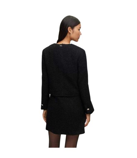 Womens/ladies Textured Button Suit Jacket Black Boss