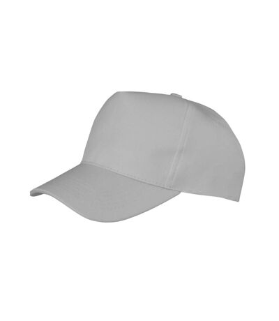 Boston 5 panel polycotton baseball cap dove grey Result Headwear