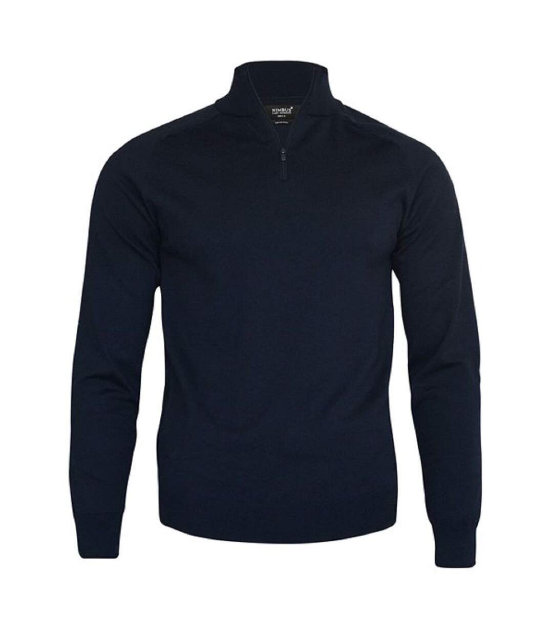 Sweat-shirt col zippé - Homme - NB121 - bleu marine