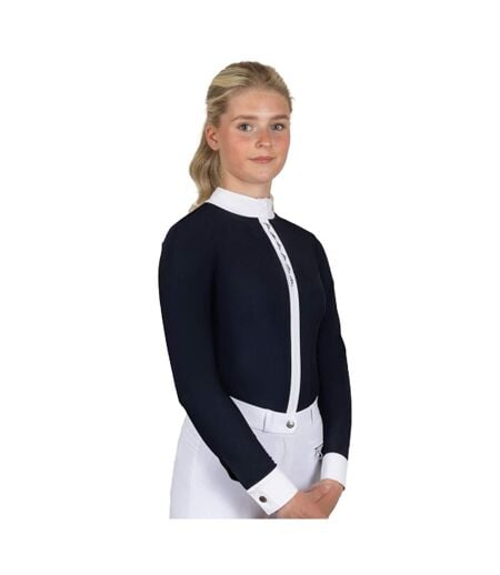 Womens/ladies Larkhall Diamante Show Shirt Navy Coldstream