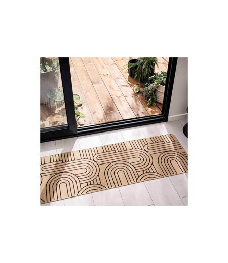 Tapis Déco Imprimé Modul 45x120cm Naturel & Noir