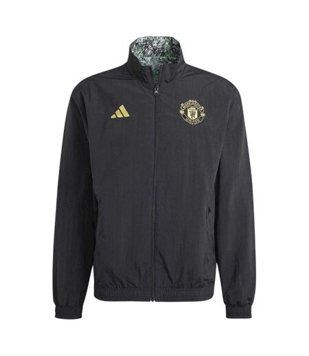Mens Manchester United Fc Anorak Black Marble Adidas