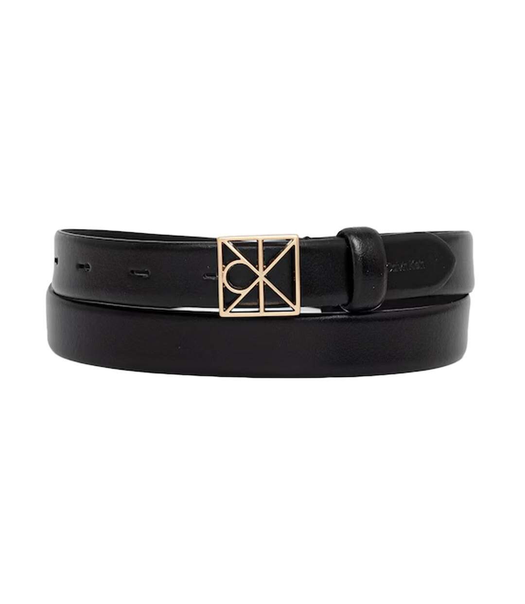 Ceinture noire femme calvin klein jeans emblem-1
