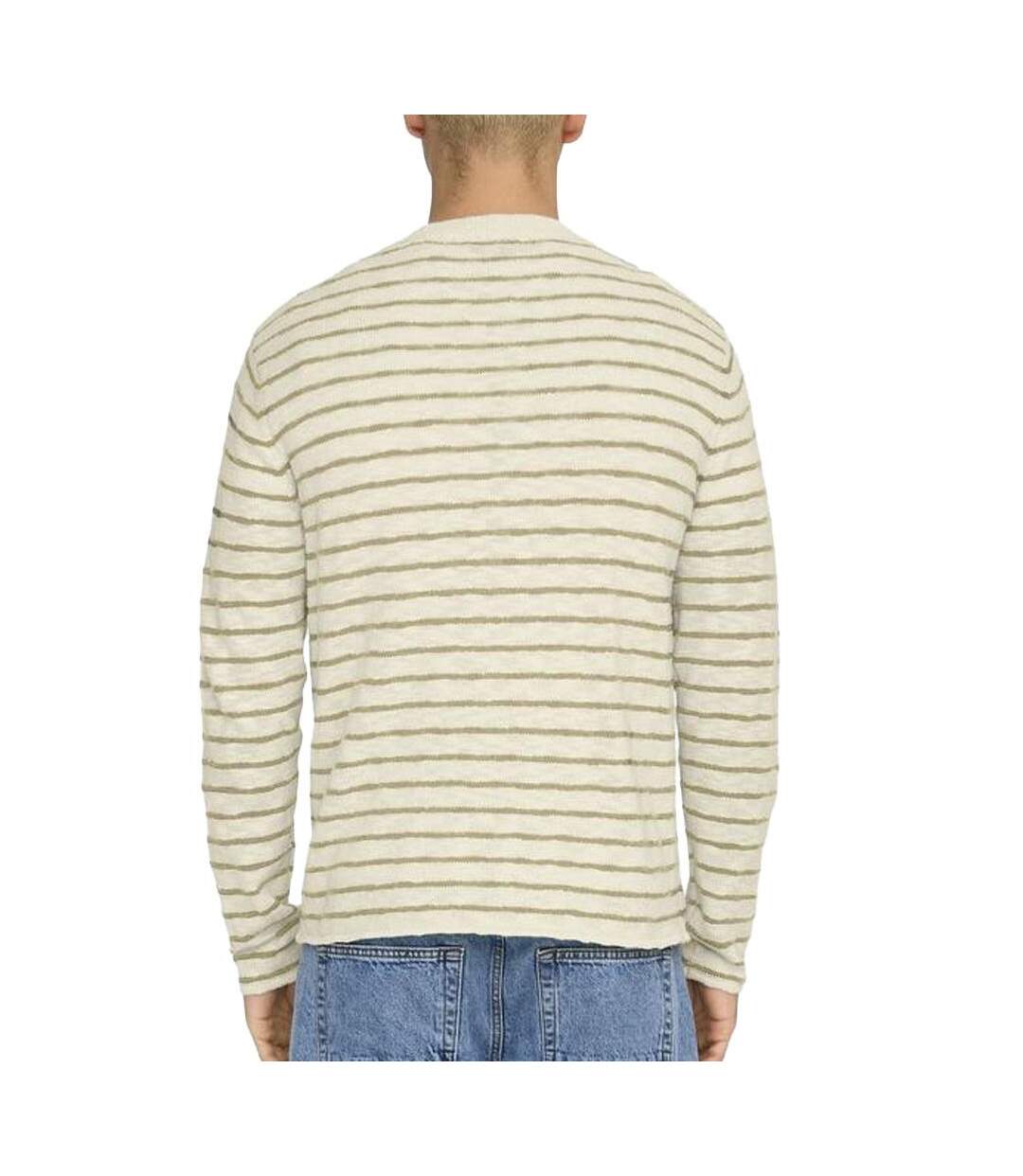 Pull crème/beige homme only & sons danny-2