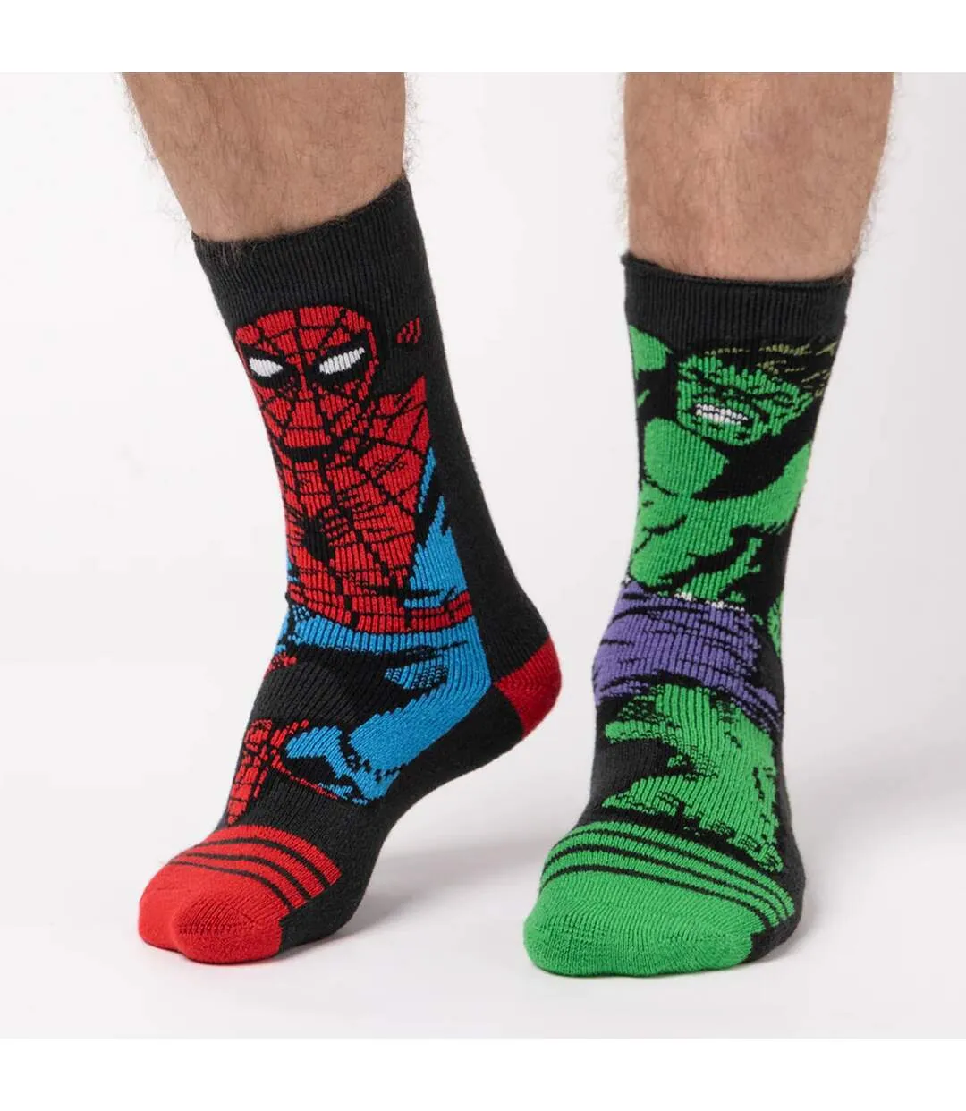 Mens Thermal Hulk Spiderman Marvel Patterned Socks-3
