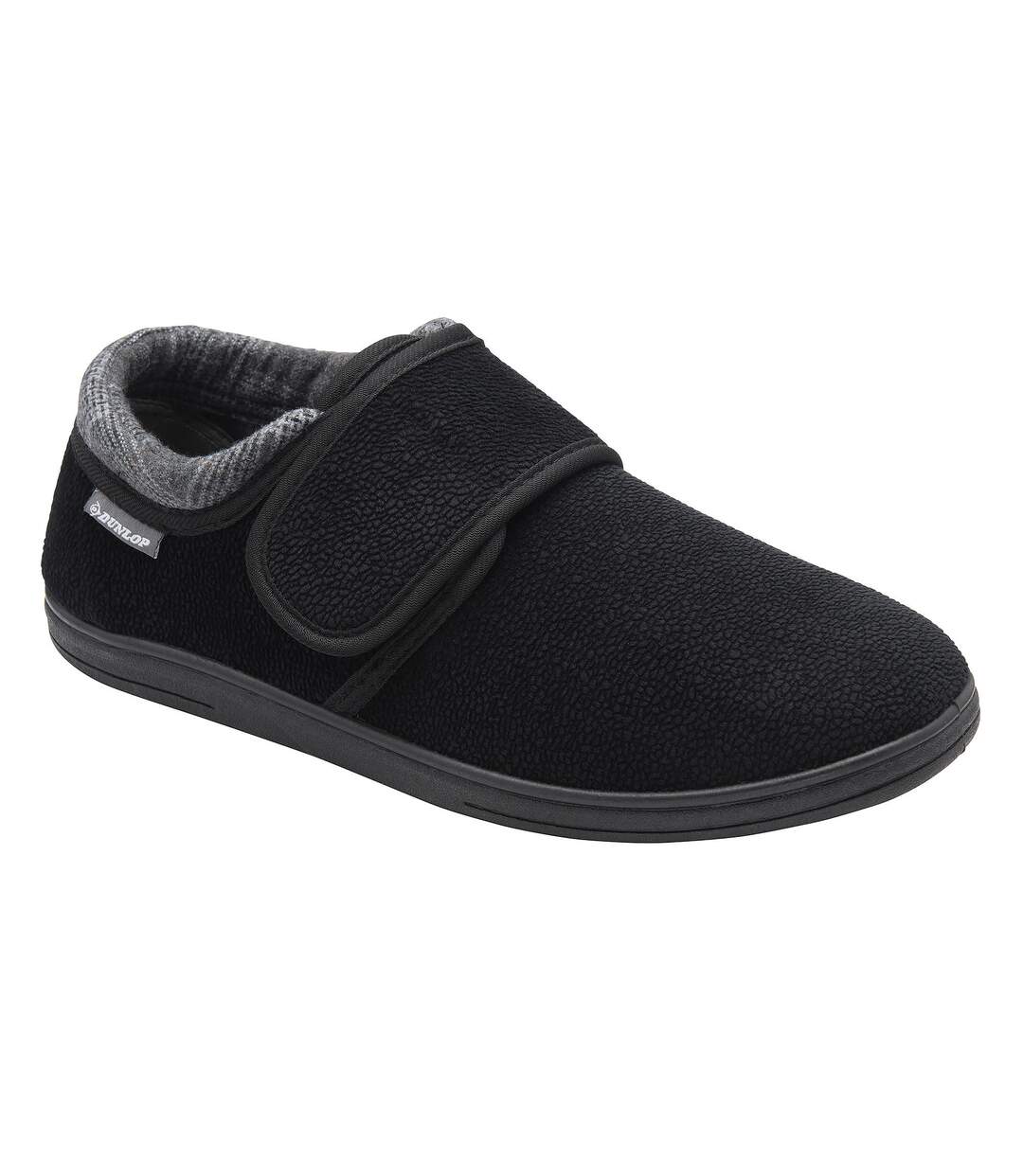 Dunlop - Chaussons homme noirs réglables à fermeture auto-agrippante-4
