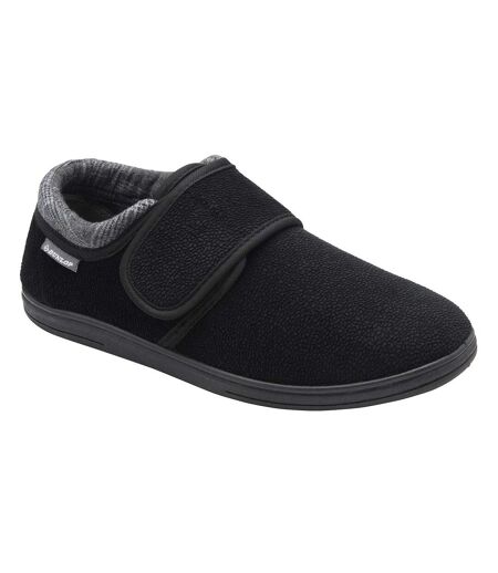 Dunlop - Chaussons homme noirs réglables à fermeture auto-agrippante