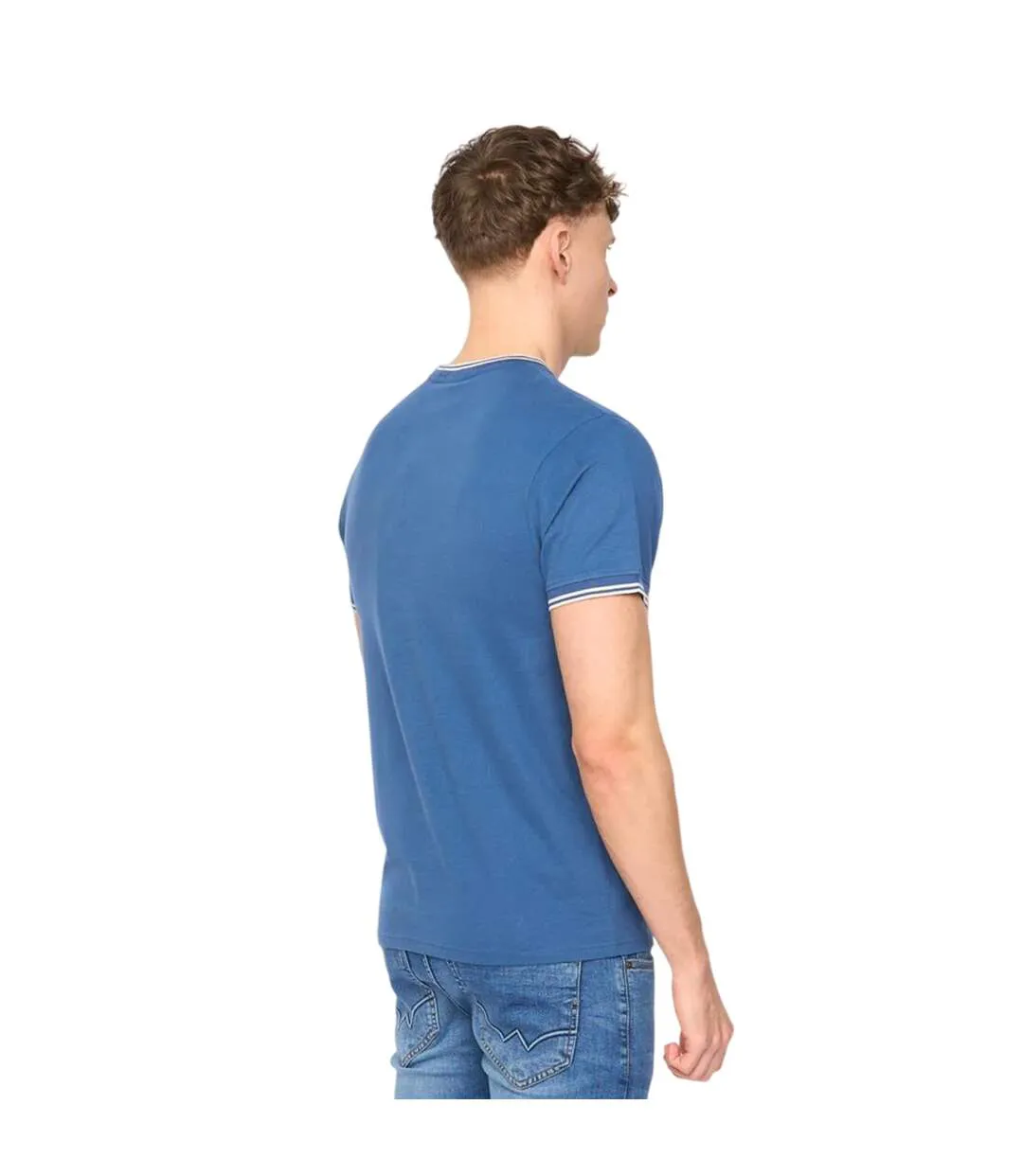 Mens Wrentham Cotton T-shirt Blue Duck And Cover-4
