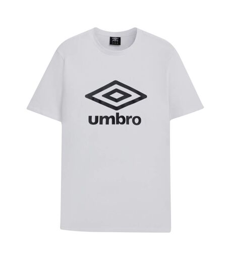 Mens Stacked Logo T-shirt Brilliant White Black Umbro