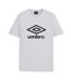 Mens Stacked Logo T-shirt Brilliant White Black Umbro-2