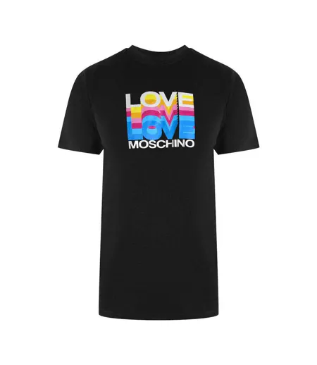 T-shirt Motif/style Multiples Logos Homme Noir Love Moschino