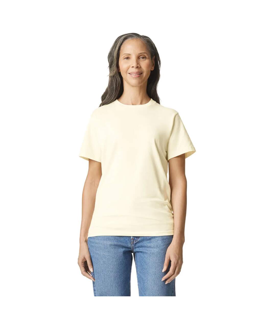 Unisex Adult Plain T-shirt Off White Gildan-1