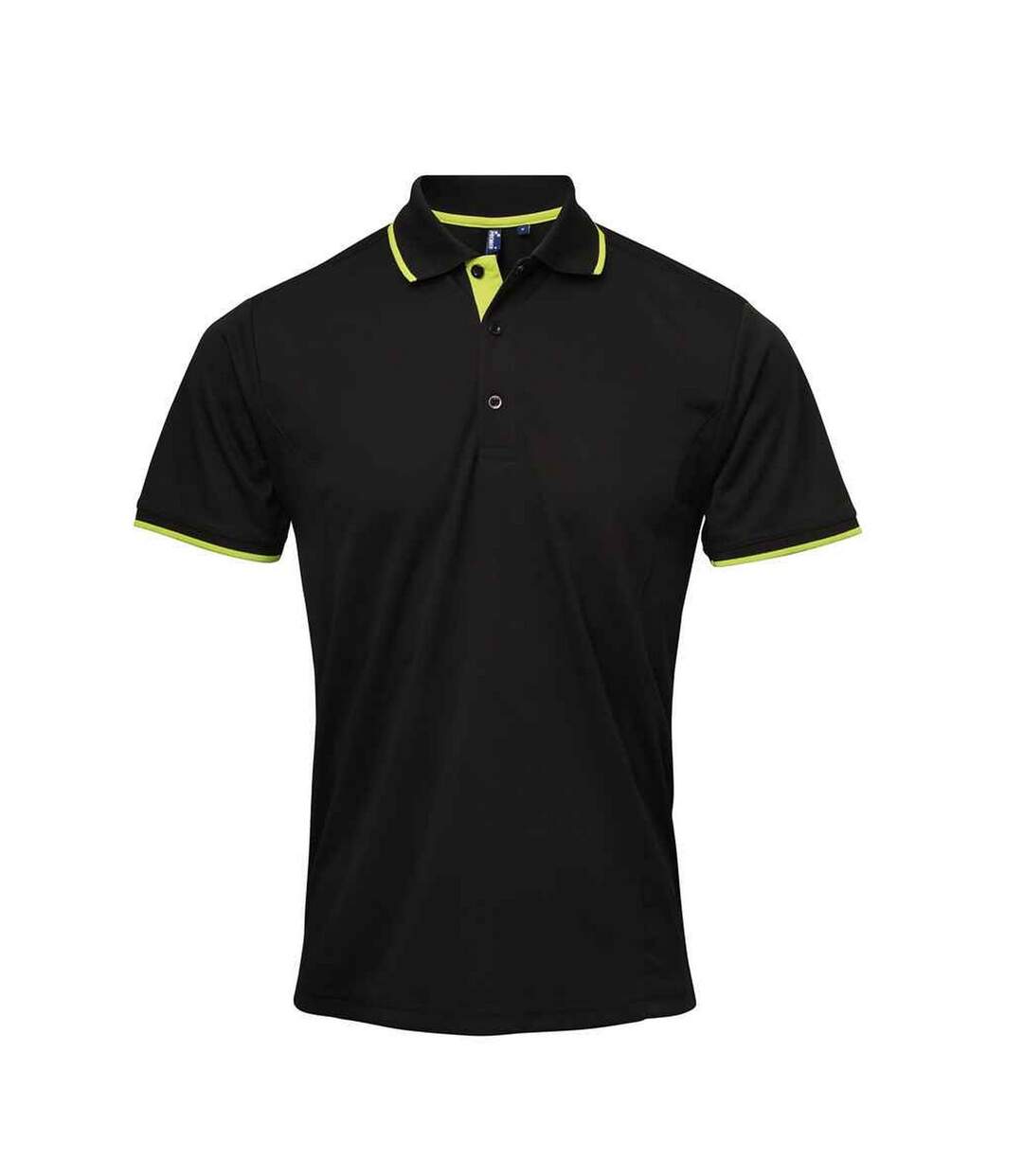 Polo coolchecker homme noir / vert citron Premier