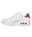 Womens/ladies uno-pop back suede trim trainers white/coral Skechers