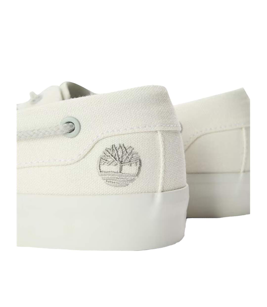 Mens Canvas Flat Boat Shoes White Timberland-4