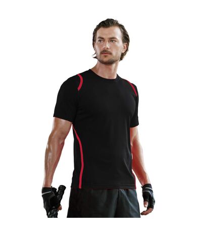 Gamegear® Cooltex® Short Sleeved T-Shirt / Mens Sportswear (Black/Red) - UTBC451