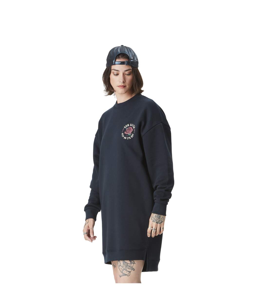 Robe sweat femme avec print et zip sur le côté  Gun Vondutch-5