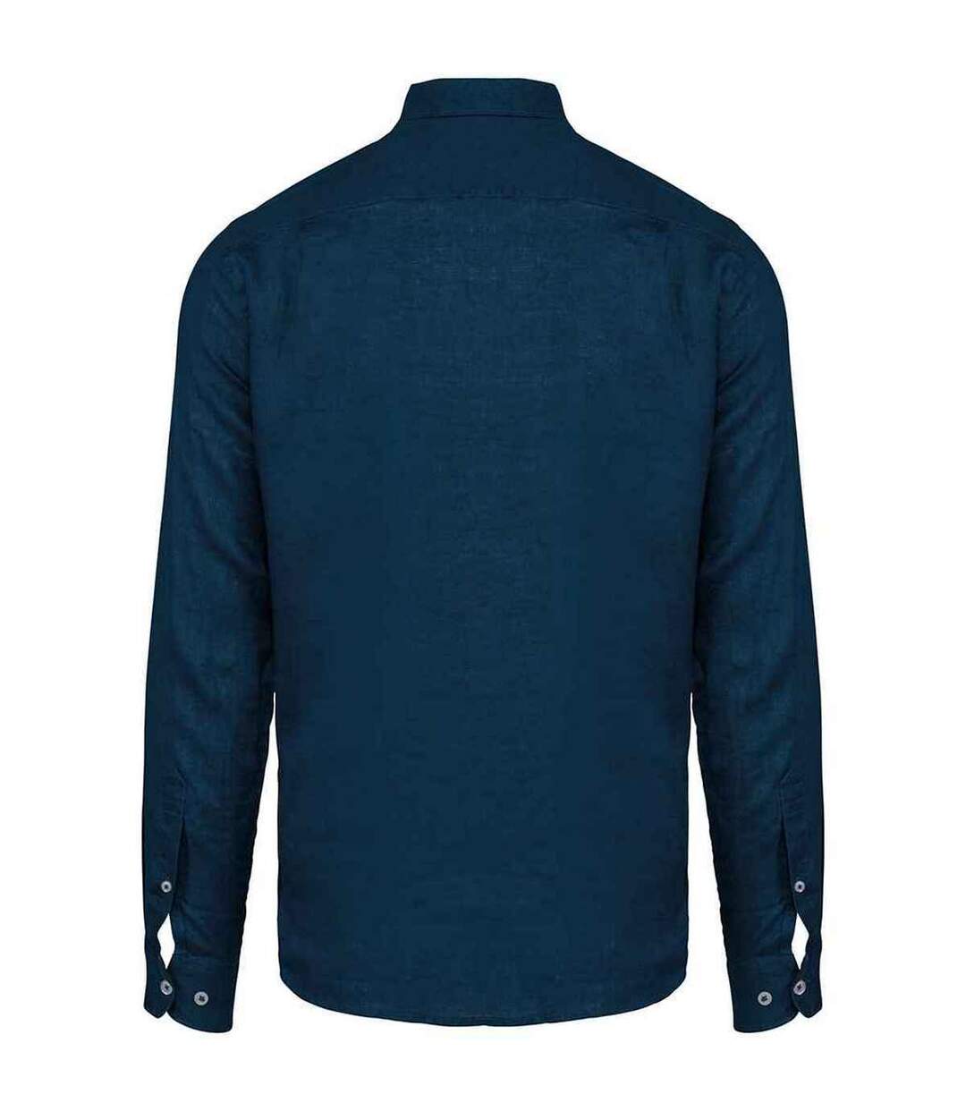 Mens linen long-sleeved shirt peacock blue Spasso-2