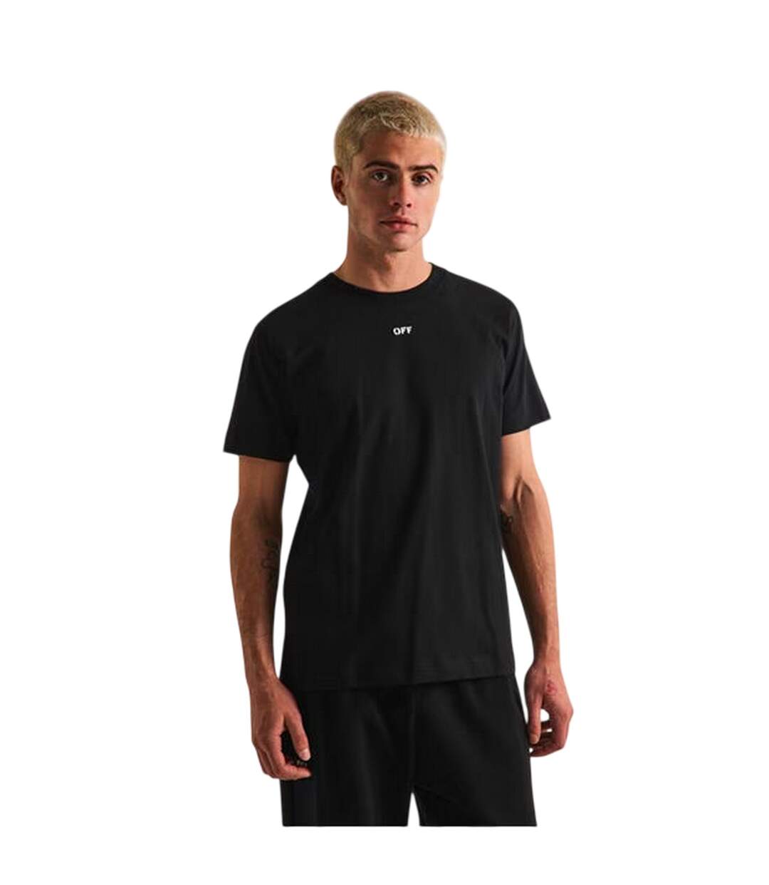 Mens Off Logo Short-sleeved T-shirt Black Off White-4