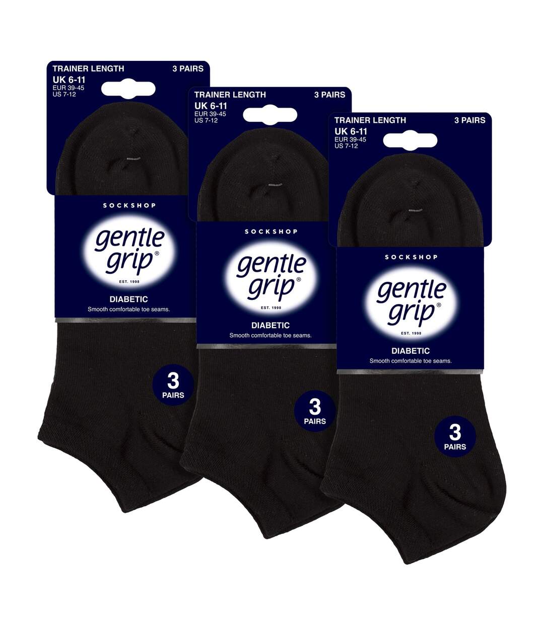 9 Pack Mens Diabetic Trainer Socks, Swollen Feet Wide Ankle Socks-2