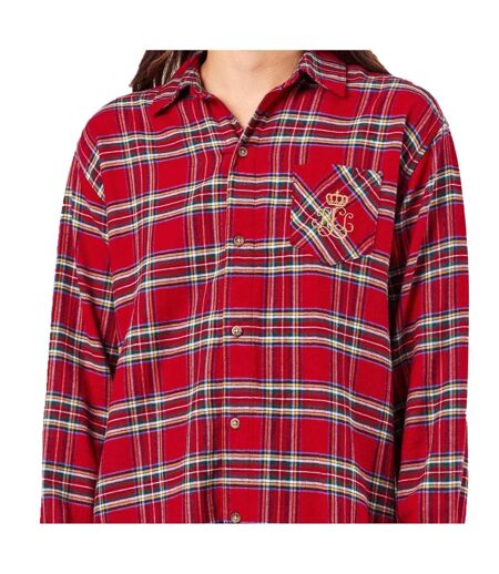 Chemise De Nuit Manches Longues Motif/style Motif Écossais Femme Rouge Ralph Lauren