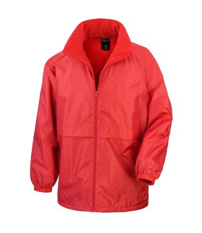 Mens microfleece lined waterproof jacket red Result Core