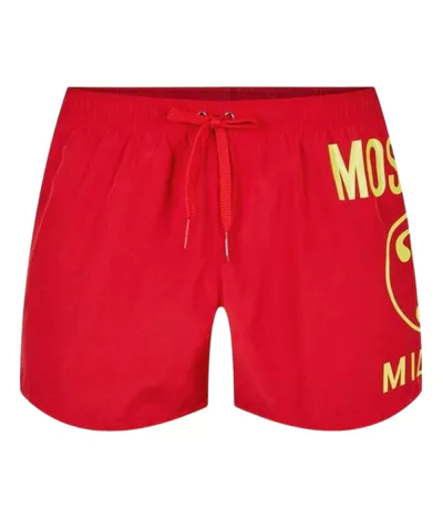 Short De Bain Motif Logo Homme Rouge Moschino