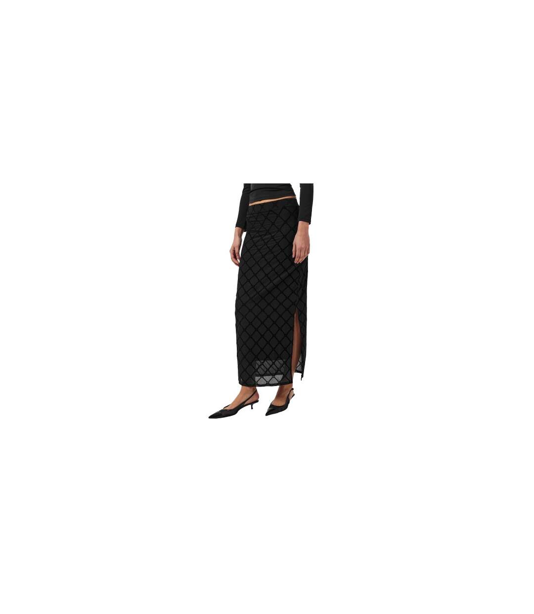 Womens/ladies Geometric Pencil Skirt Black Hugo-1