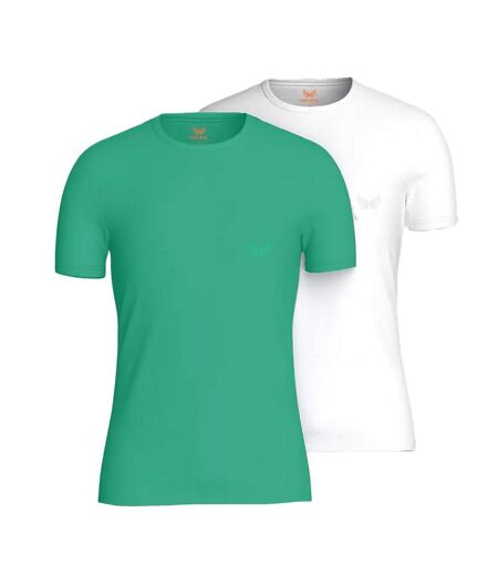 2x t-shirt blanc/vert homme kaporal tifth - l