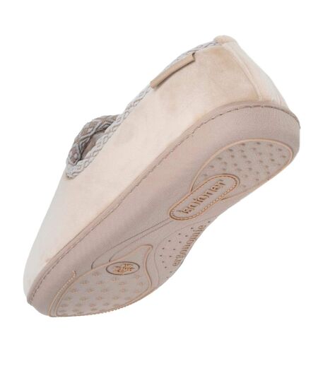 Isotoner Chaussons Charentaises femme microvelours semelle ergonomique, mousse à mémoire forme