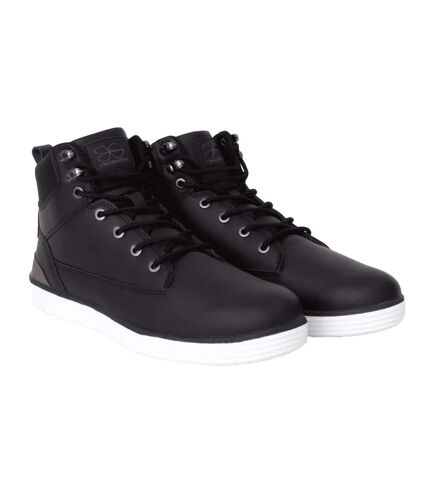 Crosshatch Mens Staiger Leather Sneakers (Black) - UTBG1128
