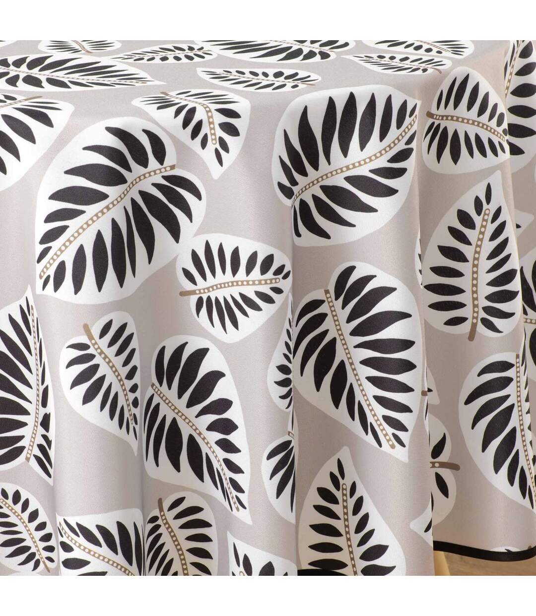 Nappe Antitache Ronde Imprimé Alma 180cm Noir-2