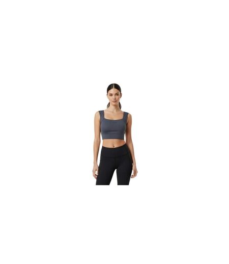 Womens/ladies Logo Ruched Sports Bra Shark Grey USA Pro