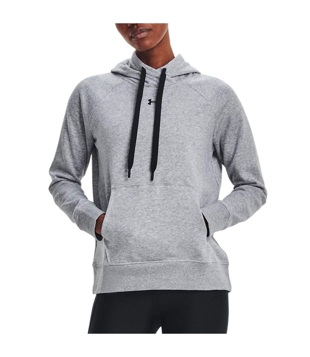 Sweat à capuche rival hb femme gris Under Armour-4