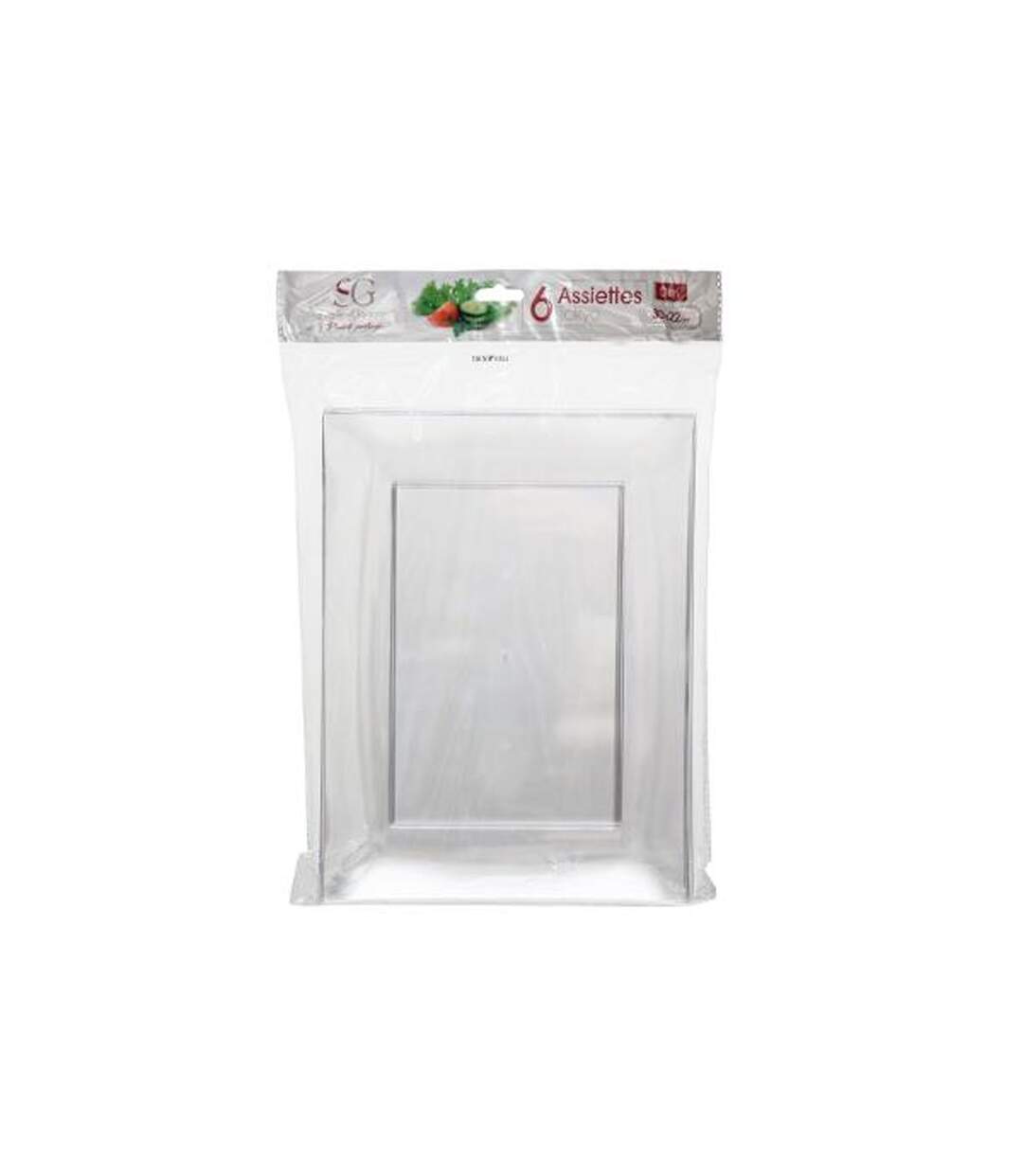 Lot de 6 Assiettes Plates Plastique Réutilisable Tokyo 30cm Transparent-1