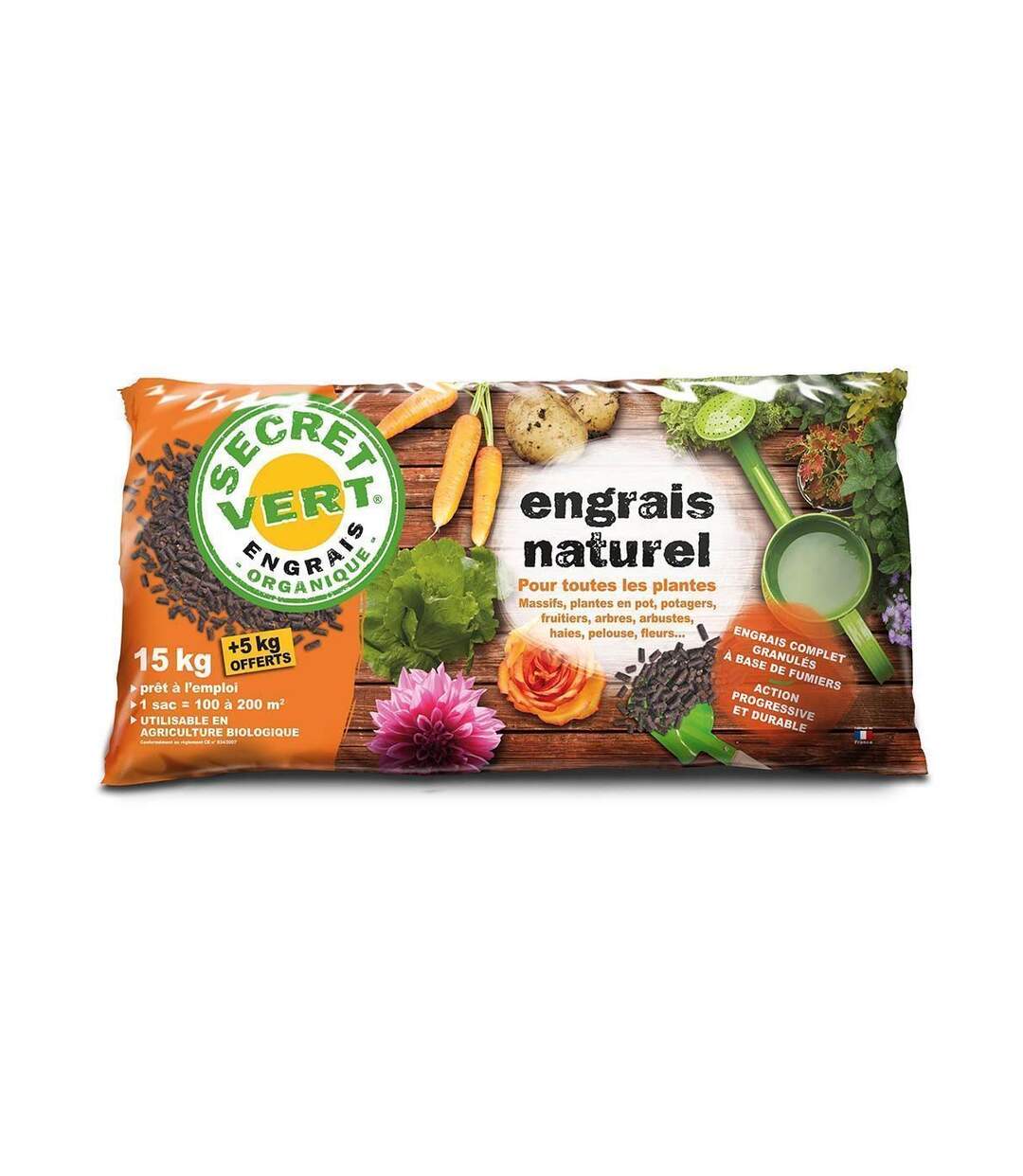 Engrais naturel bio pour toutes les plantes 15 kg + 5 kg offerts