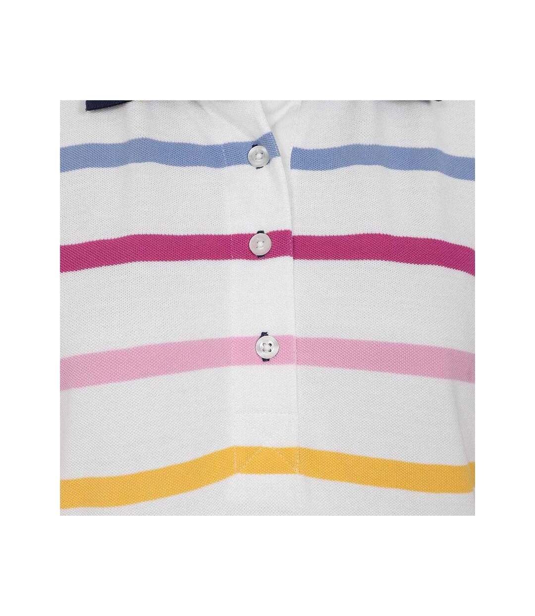 Womens/ladies Pastel Stripes Polo Shirt Multicoloured Lazy Jacks-3