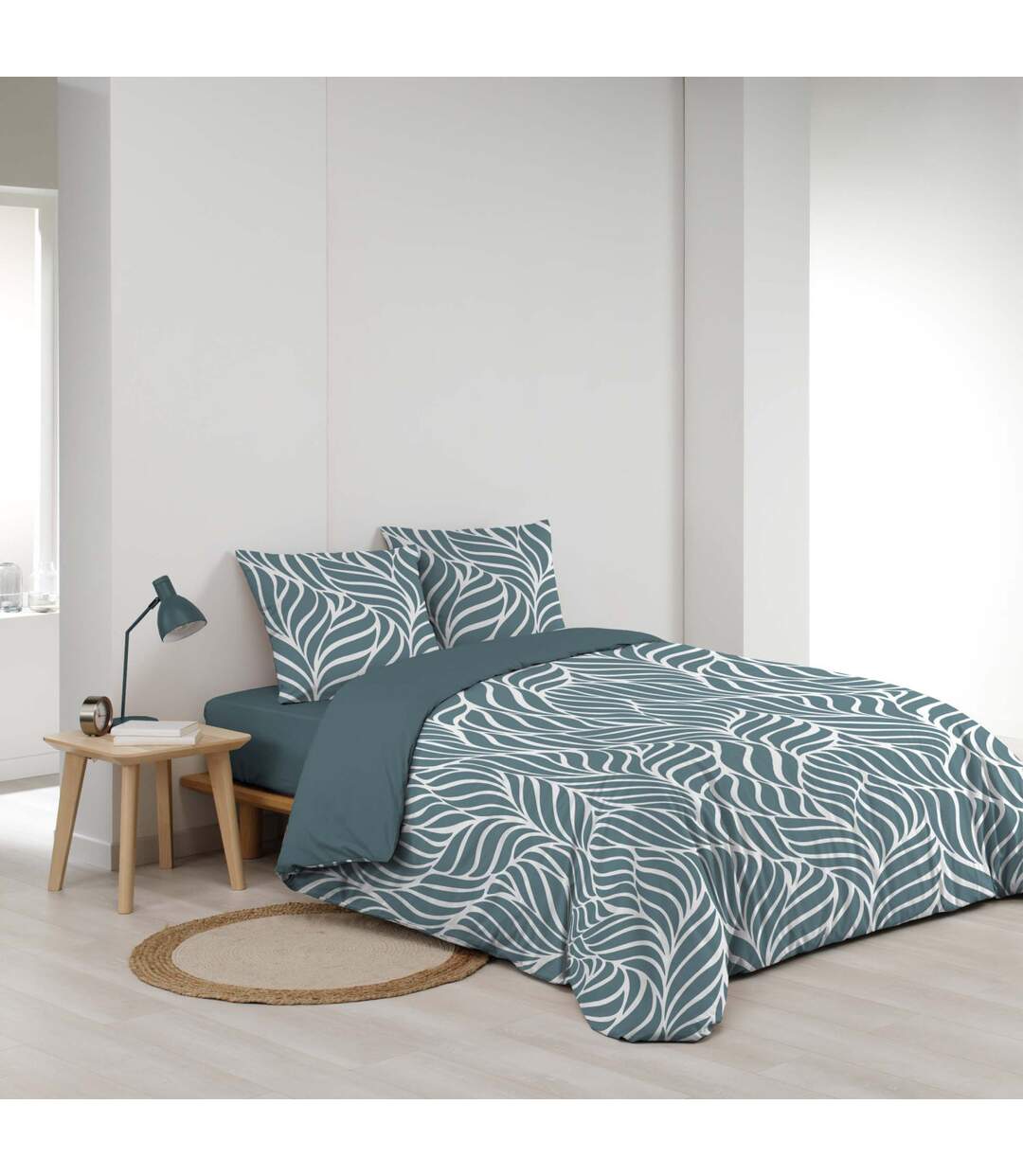 Parure de Lit 3 Pièces Morgane 240x220cm Bleu-2
