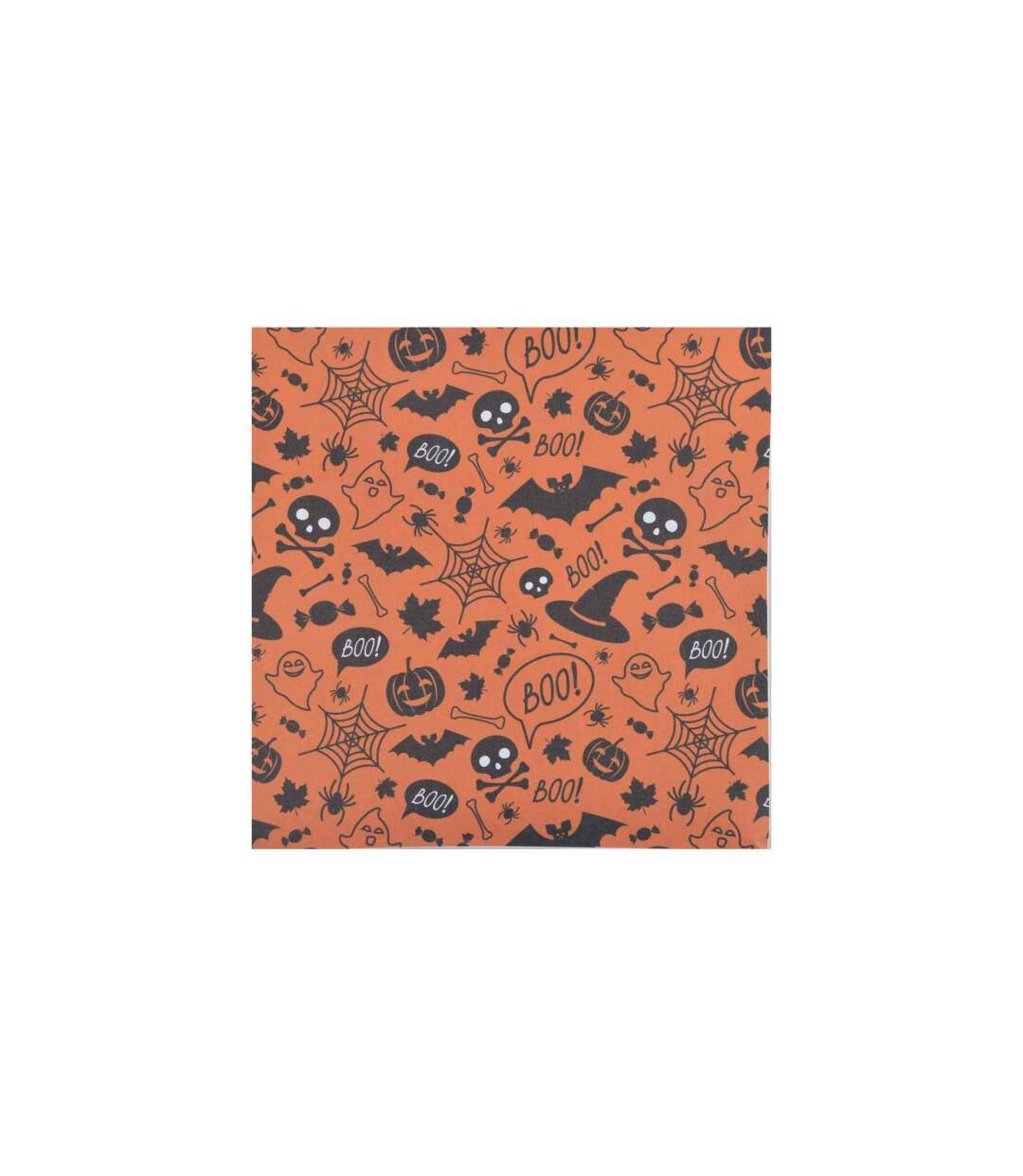 Lot de 20 Serviettes en Papier Halloween 33x33cm Orange-1