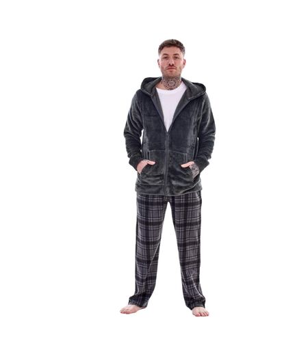 Ensemble De Pyjama Long Motif/style À Carreaux Homme Charbon Keanu