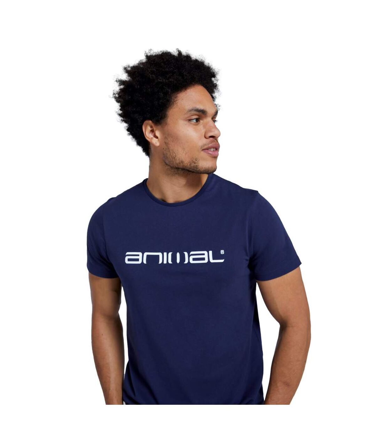 Animal Mens Classico Logo Natural T-Shirt (Navy)