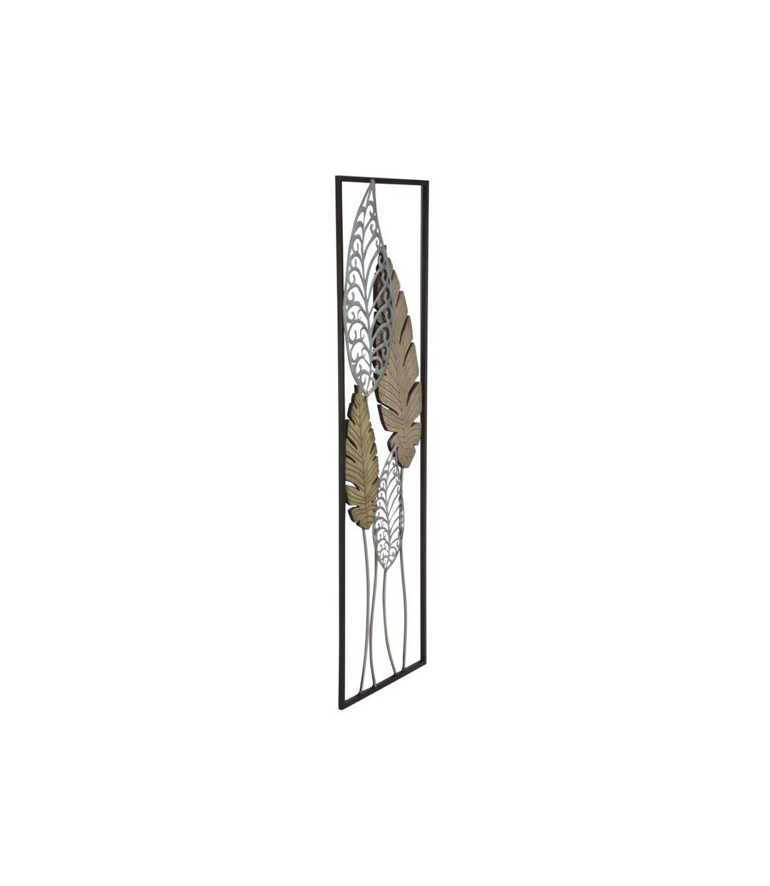 Déco Murale Encadrée en Métal Foglie 99cm Argent & Or-2